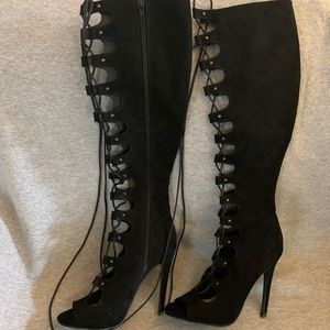 Justfab Black Lace up Boots
